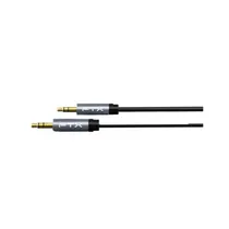 Cabo Auxiliar de Audio Estéreo FTX CT-AV311-P11GN-SG3, 3M, 3.5MM, Preto, Carcaça de Alumínio, Nylon Trançado