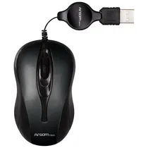 Mouse Argomtech MS08 ARG-MS-0008BK 1000DPI/3 Botões /USB/Retrátil - Preto