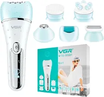 Depiladora Recarregável VGR Voyager Professional 6 Em 1 Lady Care Set V-733 Azul/Branco