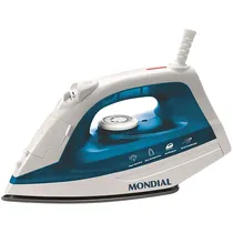 Ferro de Passar A Vapor Mondial F-32 com 1200W/220V - Branco/Azul