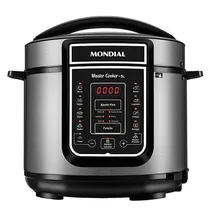 Panela de Pressão Elétrica Mondial Master Cooker PE-38 900 Watts 5 Litros 220V ~ 50/60HZ - Prata/Preta