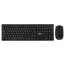 Kit Teclado + Mouse Krab KBKTM15 / Sem Fio / 1600 Dpi / Espanhol - Preto