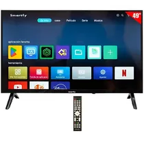 Smart TV LED Smartfy STV49 / 49" / Full HD / Android / Wi-Fi / 4K / com Conversor Digital - Preto