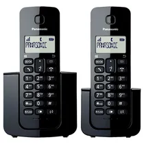 Telefone Panasonic KX-TGB112LAB 2 Bases Bina Bivolt Preto