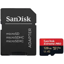 Cartão de Memória Micro SD de 128GB Sandisk Extreme Pro SDSQXCD-128G-GN6MA - Vermelho/Preto