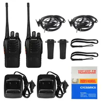 Walkie Talkie Talkie Baofeng BF-888S Até 3KM/1500MAH com Fone de Ouvido - Preto