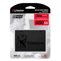 SSD Kingston A400, 480GB, 2.5", SATA 3, Leitura 500MB/s, Gravação 450MB/s, SA400S37/480G