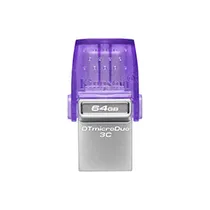 Pendrive Kingston Dtmicroduo 64GB USB 3.2 / Type-C - Prata / Roxo (DTDUO3CG3/64GB)