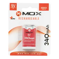 Bateria Recargável Mox 9V 340MAH