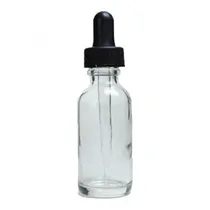 Frasco Gotero 30ML Vidro Transparente Tampa Preta