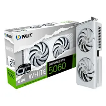 Placa de Vídeo Palit Geforce RTX5060 Oc, 8GB GDDR7, 128BITS, 1X HDMI 3X Displayport, NE75060U19P1-GB2063M, Branco
