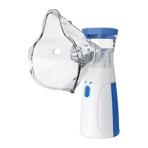 Nebulizador Mini Portatil HH-W302PLUS Mesh Nebulizer / Recarregavel - Branco/Azul