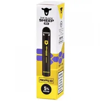 Vape Descartável The Black Sheep Plus Pineapple Ice 2.4 ML Ate 600 Puffs - Preto/Amarelo
