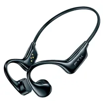 Fone de Ouvido Sem Fio FTX E09S-BK com Bluetooth 6.0 / Microfone / Touch / IPX8 - Preto