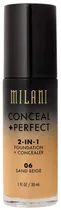 Base Liquido Milani Conceal + Perfect 2 En 1 06 Sand Beige - 30ML