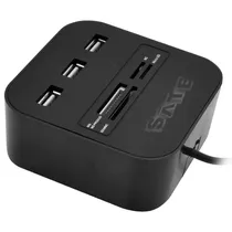 Hub Satellite A-HUB07 + Card Reader - 3 Portas - USB - Preto