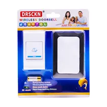 Campainha Sem Fio Doorbell DRSCKN 8101 / A Pilha - Branco/Preto