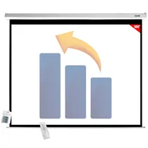 Tela de Projeção Eletrica Quanta QTTLE100 / 100" / com Controle Remoto / 220V - Branco