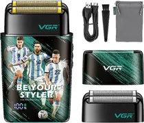 Barbeador VGR Voyager Foil Shaver V-309 Recarregável - Preto/Verde