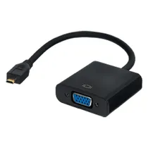 Cabo Adaptador Micro HDMI / VGA / Áudio - Preto