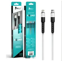 Foxbox Cable Round Pro 1.25M Lightning 30W Blanco/Negro