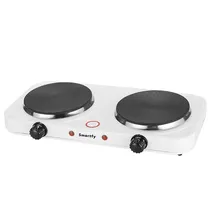 Cocina Eléctrica Smartfy FG04W 2 Quemadores Placa 2000W 110V White