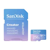Cartão de Memória Sandisk Creator SDSQXAV-256G-GN6MS - 256GB - Microsd com Adaptador - 190MB/s