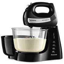 Batedeira Mondial Bella Massa Inox Premium B-23-NP 4 Velocidades + Turbo 500 Watts 220V ~ 50/60 HZ - Preta