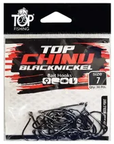 Anzol Top Fishing Chinu Black Nickel 07 com 30 Pçs