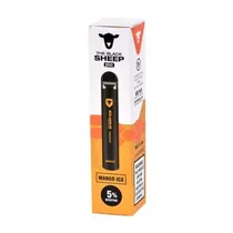 Vape Descartável The Black Sheep Plus Mango Ice 2.4 ML Ate 600 Puffs - Preto/Amarelo