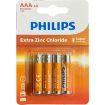 Pilha AAA Philips Extra Zinc R03L4B/70 PACK-4 Orang Orange