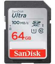 Cartão de Memória Sandisk SD SDHC Ultra C10 / 64GB / 100MBS - (SDSDUNR-064G-GN6IN)