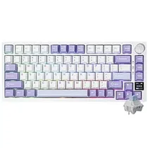 Teclado Gamer Mecânico Ajazz AK820 Pro Nacodexx Wireless / RGB / Flying Fish / Inglês - Branco / Roxo (980794)