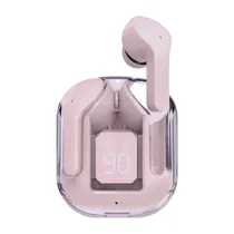 Fone de Ouvido Sem Fio Keen Earphones Y91 com Bluetooth V5.3 - Transparente/Rosa