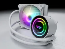 Water Cooler Cpu Aigo Darkflash Twister DX120 V2.6 Liquid, Argb, Branco, 120MM, Intel 775/ 115X/ 1200/ 1366/ 1700/ 2011(V3), AMD AM2+/ AM3+/ AM4/ AM5/ FM2+