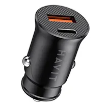 Carregador de Bateria Veicular Havit CC2022 20W / USB / USB-C - Preto