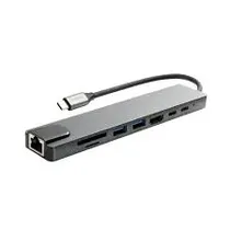 Trove Hub USB-C 8 En 1 USB/ USB-C/ HDMI/ SD/ RJ45
