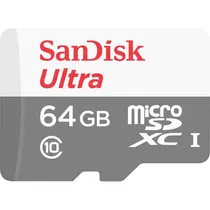 Cartao de Memoria Micro SD Sandisk Ultra 64GB 100MBS – SDSQUNR-064G-GN3MA