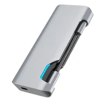 Hub Adaptador Multiporta 4LIFE FL1907B USB-C / 7 Em 1 / 2X USB-A 3.0 / 1X RJ45 / 1X USB-C / 1X HDMI / 1X Microsd / 1X SD - Cinza