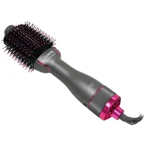 Quanta Cepillo Secador 2X1 QTES6000N 2T/1300W/Soport Bivolt Gris/Rosa