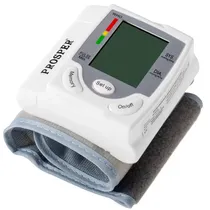 Aparelho de Pressão Digital para Pulso Prosper P-4512 Tela LCD - Branco/Cinza