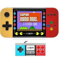 Console Portátil Game Box X8M de 3.5" com 500 Jogos + Controle - Amarelo/Vermelho (Inglês/Chinês/Espanhol)