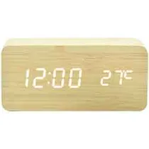 Relogio Despertador Digital Satellite AC-T22 Bamboo