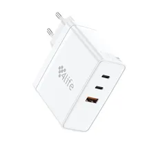 Carregador de Parede 4LIFE 140W Ganmaster Series (FL75140CCAGW) 2XUSB-C / USB-A / 100-240V ~ 50/60HZ - Branco