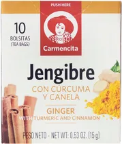 CHá Carmencita Jengibre Con Açafrão e Canela (10 Unidades)