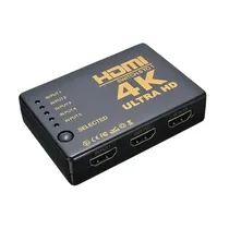 Interruptor Switch HDMI 5X1 Aoweixun Orvesion com Controle Remoto / 5 Entradas HDMI - Preto
