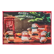 Tapete de Natal Decorativa Desenho de Neve 40X60CM