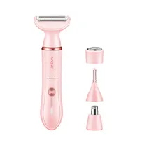 Depilador Eletrico Feminino VGR Voyager V-761 / 4 Em 1 / 5500RPM / 500MAH - Branco/ Rosa