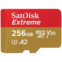 Cartão de Memória Sandisk Extreme SDSQXAV-256G-GN6MA - 256GB - Micro SD com Adaptador