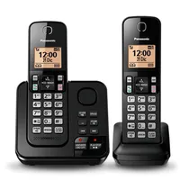 Telefone Sem Fio Panasonic KXTGC362LAB 2BASE Preto - Bateria